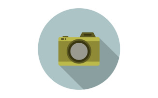 Camera in vector on a white background