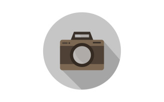 Camera in vector on white background