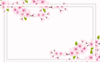 Cherry blossom white frame with space for text. Vector illustration
