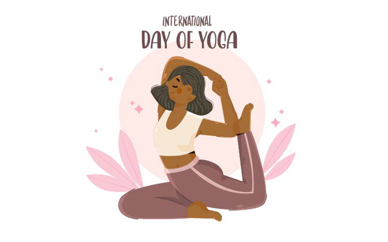 Day of Yoga Illustration (flat design)