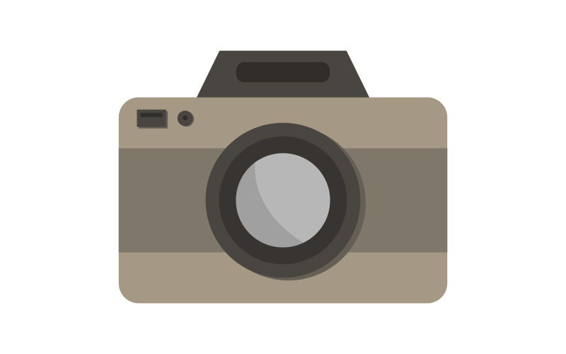 Photo camera illustrated in vector on white background Vector Graphic