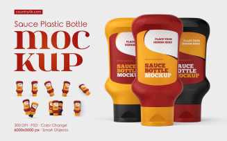 Sauce Plastic Bottle Mockup Set
