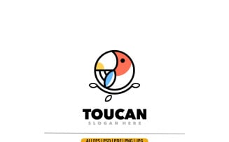 Toucan line art logo template