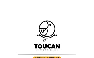 Toucan shilouette logo design template