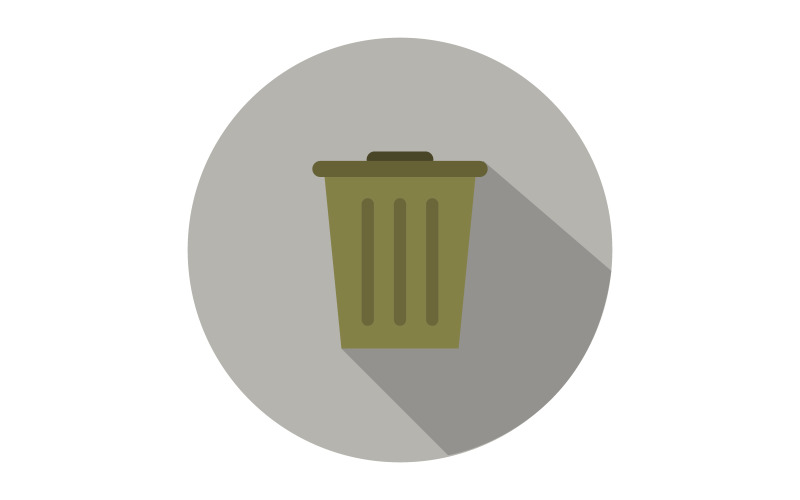 Trash can in vector and colored on a white background Vector Graphic