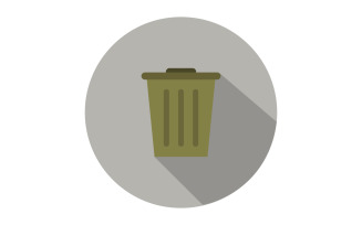 Trash can in vector and colored on a white background