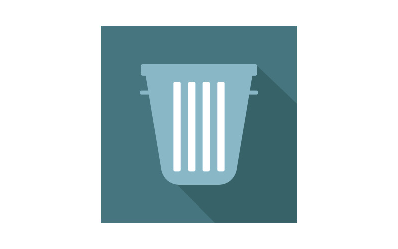 Trash can in vector on a white background Vector Graphic