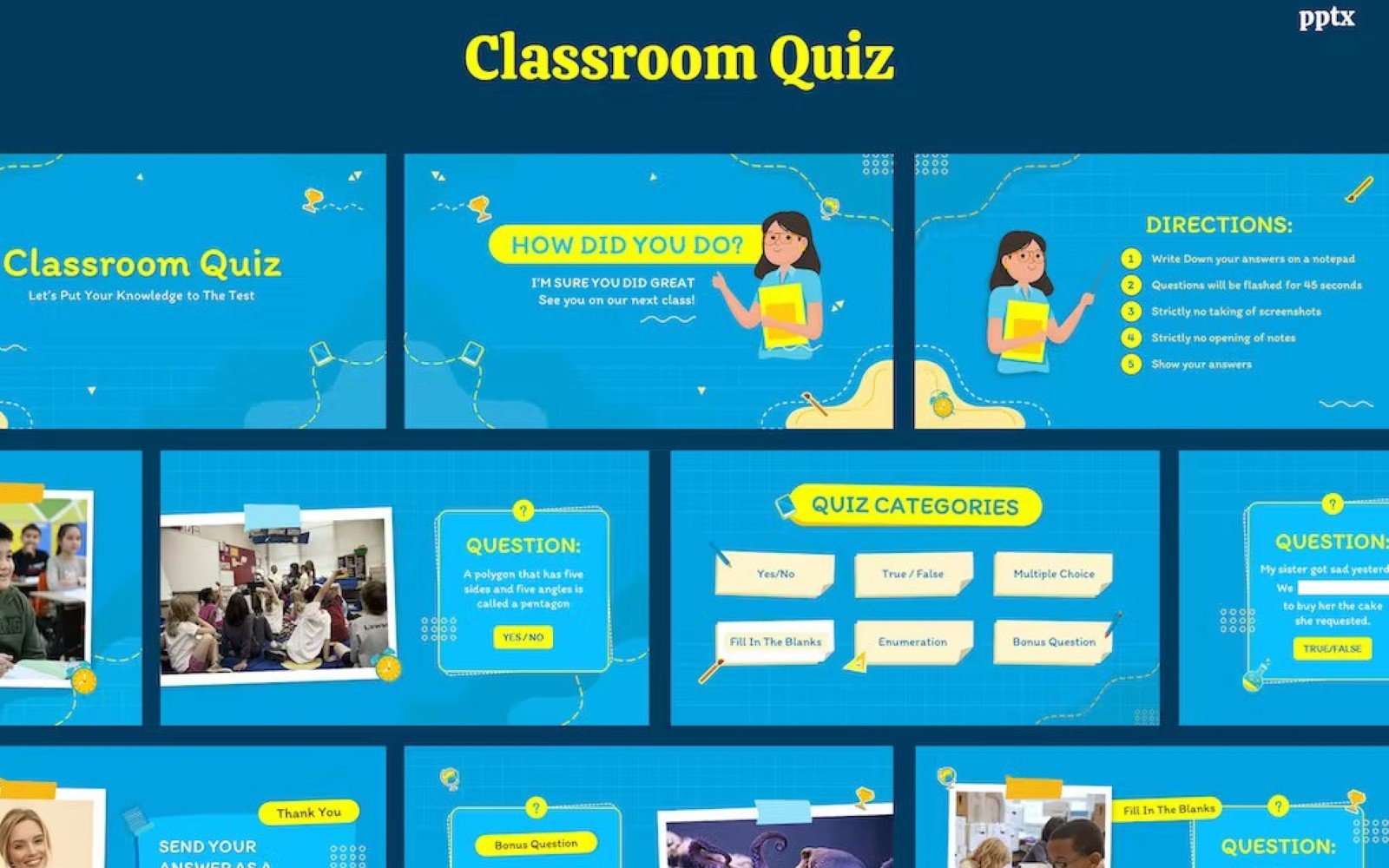 Template #340412 Classroom Quiz Webdesign Template - Logo template Preview