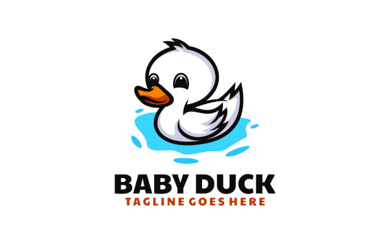 Baby Duck Mascot Cartoon Logo Logo Template