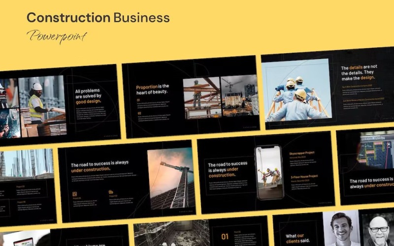 Construction & Architecture Business - Powerpoint PowerPoint Template