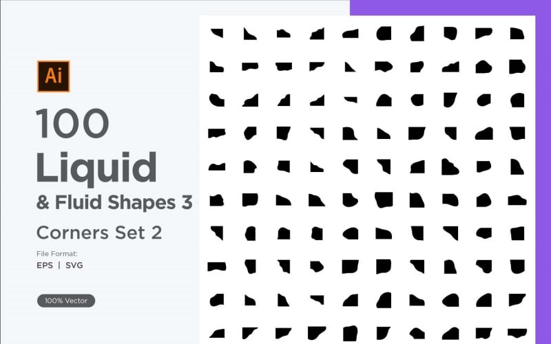Fluid corner shape 100 Set V 2 Vector Graphic