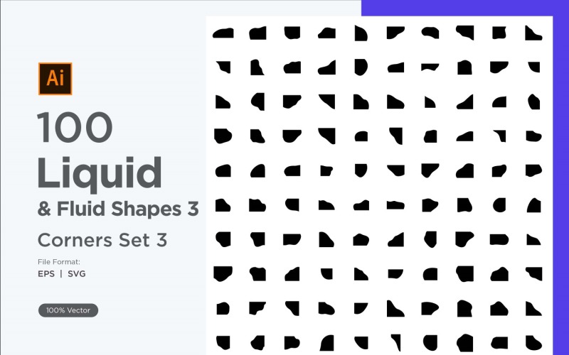 Fluid corner shape 100 Set V 3 Vector Graphic