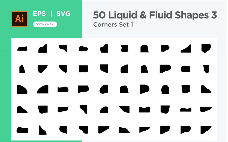 Fluid corner shape 50 Set V 1 Vector Graphic