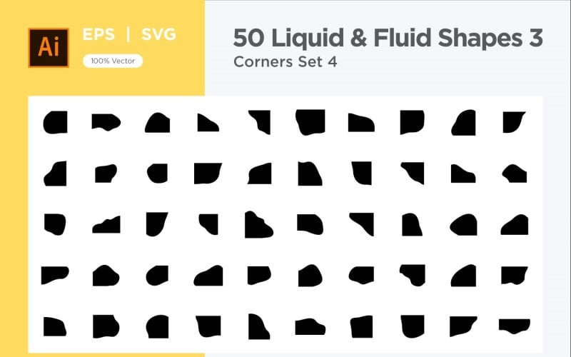 Fluid corner shape 50 Set V 4 Vector Graphic