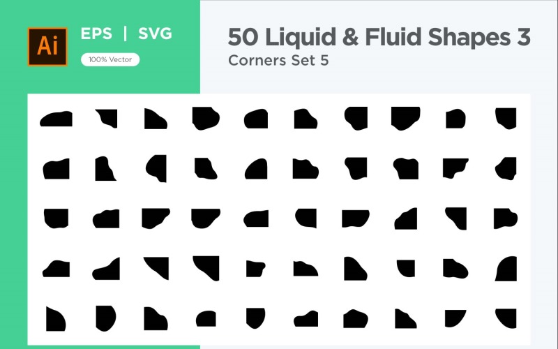 Fluid corner shape 50 Set V 5 Vector Graphic