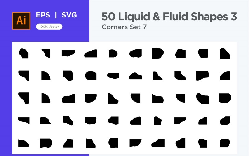 Fluid corner shape 50 Set V 7 Vector Graphic