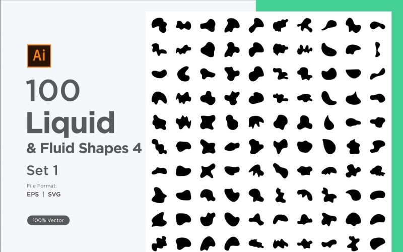 Liquid and fluid shape 100 Set V 1 Vector Graphic