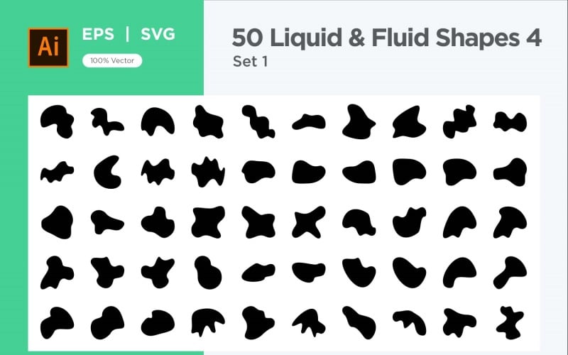 Liquid and fluid shape 50 Set V 1 Vector Graphic