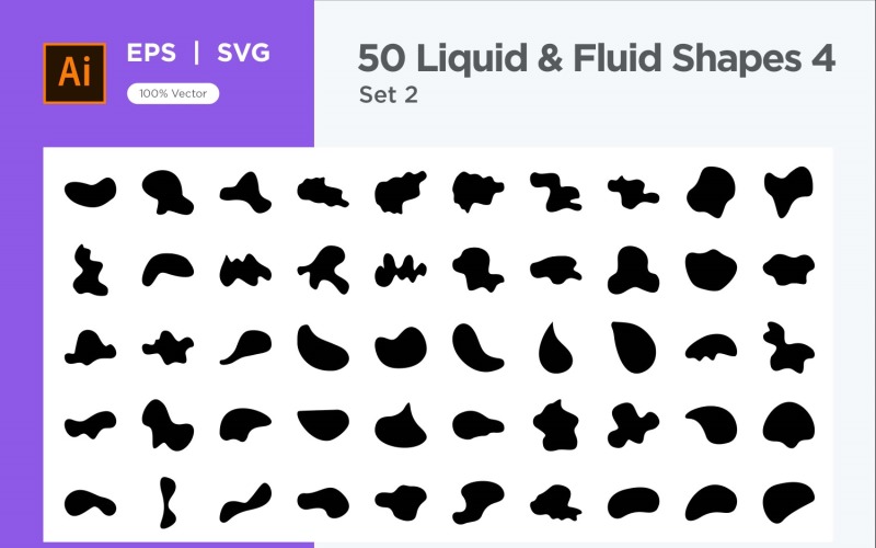 Liquid and fluid shape 50 Set V 2 Vector Graphic