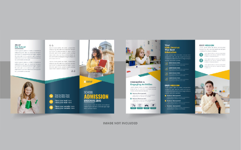 Back to school trifold brochure design layout Corporate Identity