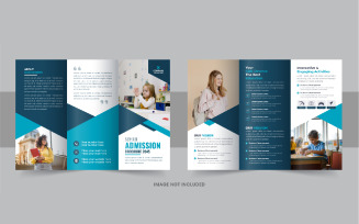 Back to school trifold brochure design template layout