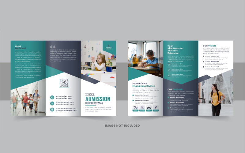 Back to school trifold brochure template layout Corporate Identity