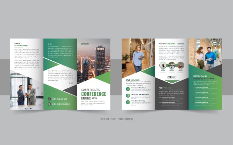Business Conference Trifold Brochure template design layout Corporate Identity