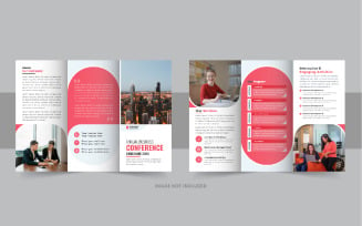 Business Conference Trifold Brochure template layout
