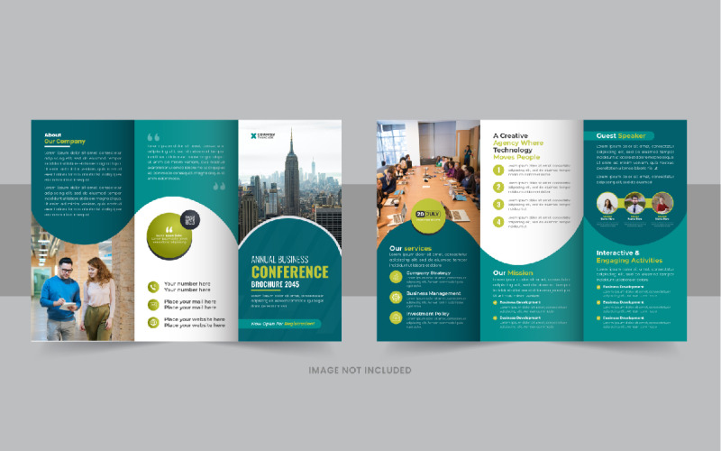 Business Conference Trifold Brochure template Corporate Identity