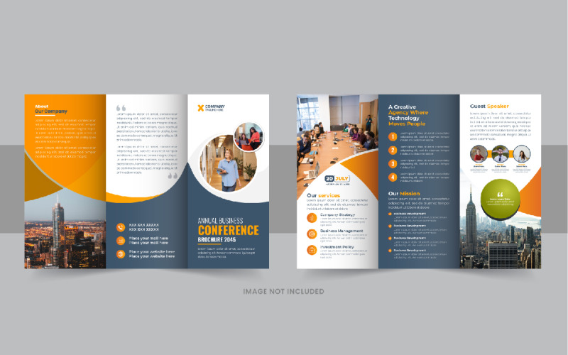 Business Conference Trifold Brochure Corporate Identity