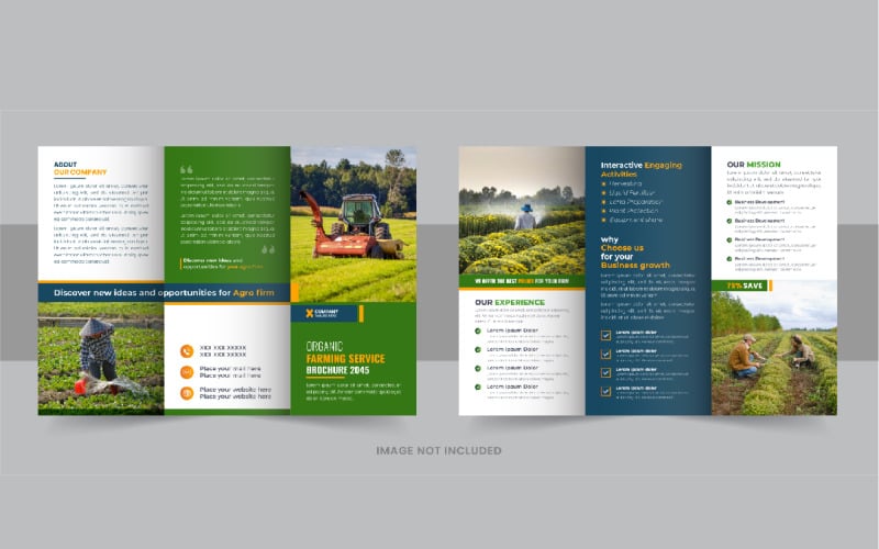 Gardening or Lawn Care TriFold Brochure Template layout Corporate Identity