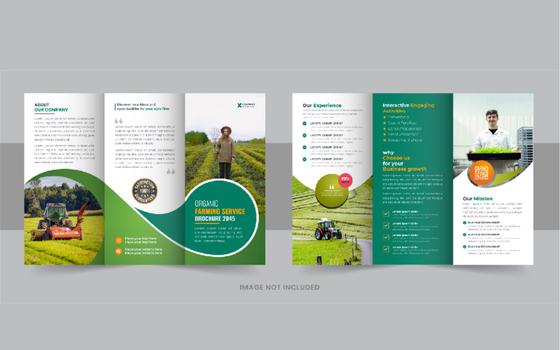 Gardening or Lawn Care TriFold Brochure Template Corporate Identity