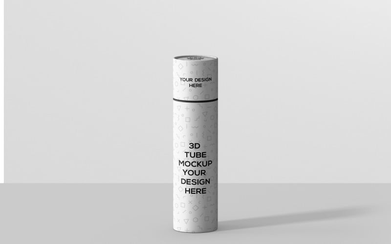 High Slim Paper Tube Packaging Mockup Product Mockup