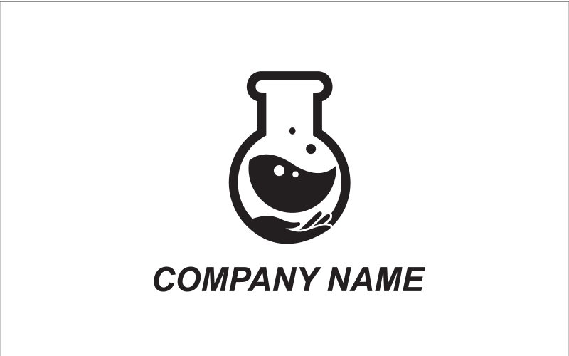 Laab Hand Logo Laboratoriom Medical Logo Template