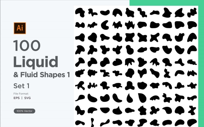 Liquid and fluid shape 100 Set V 1 sec 3 Vector Graphic