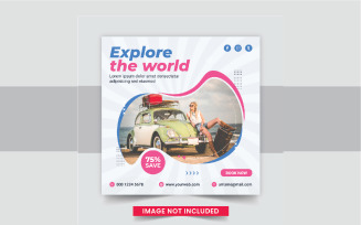 Modern travel And Tours Social Media Instagram Post design template layout