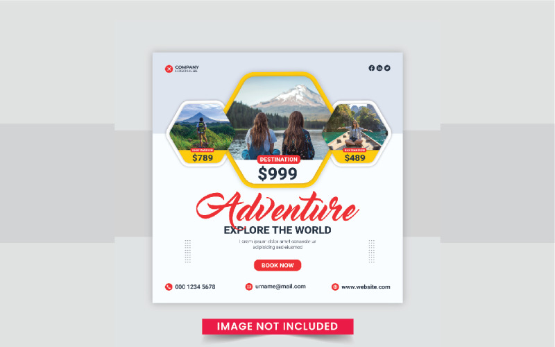 Travel And Tours Social Media Instagram Post design Corporate Identity