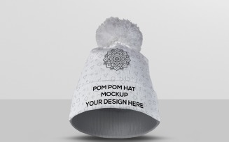 Beanie Hat - Pom Pom Hat Mockup
