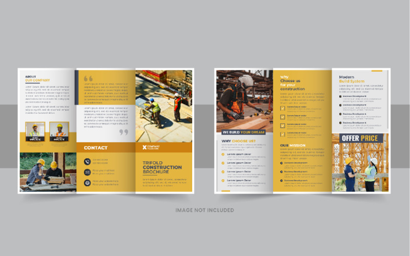 Construction Brochure Trifold design Corporate Identity