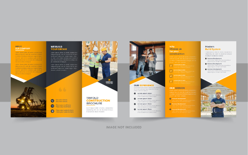Construction Brochure Trifold layout Corporate Identity