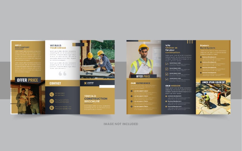 Construction Brochure Trifold template Corporate Identity