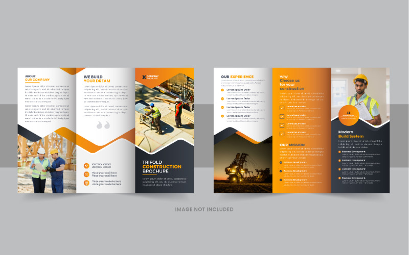 Creative Construction Trifold Brochure layout Corporate Identity