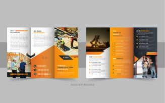 Creative Construction Trifold Brochure Template Design layout