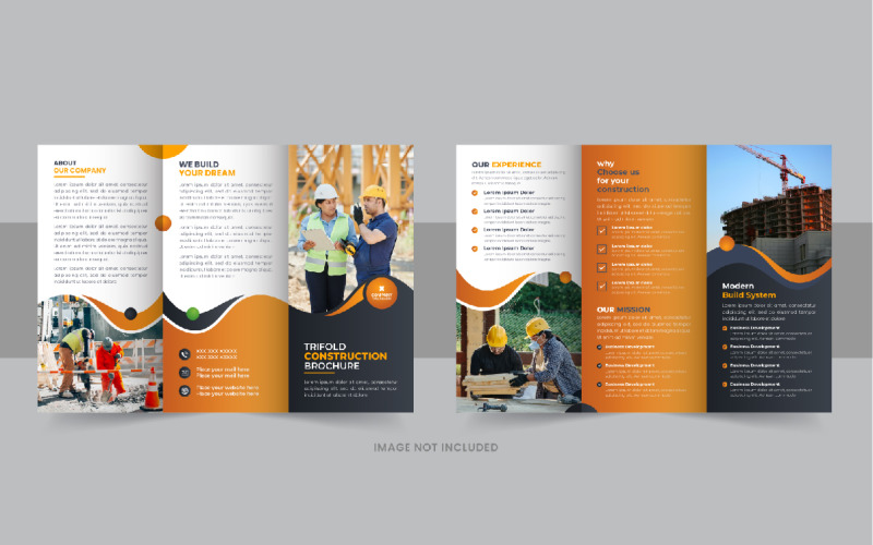 Creative Construction Trifold Brochure Template Design Corporate Identity