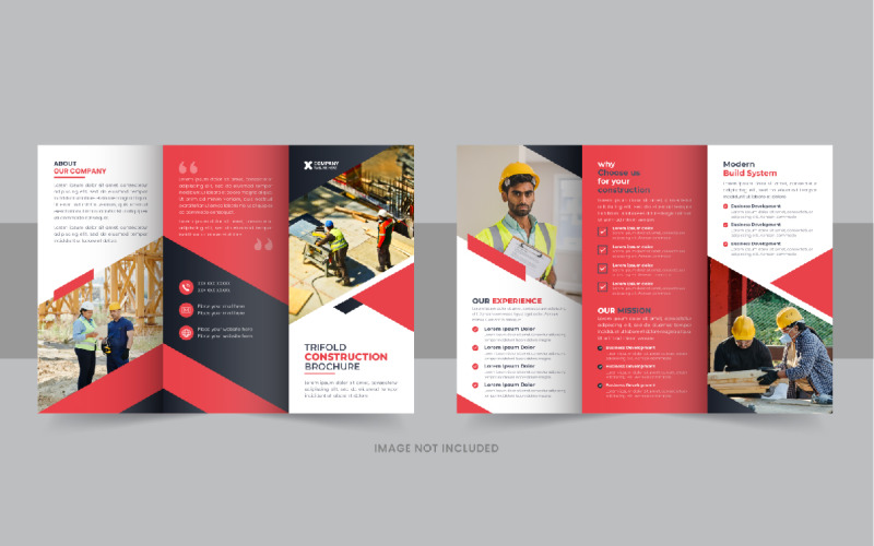 Creative Construction Trifold Brochure Corporate Identity