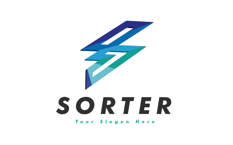 letter S geometrical logo design Logo Template