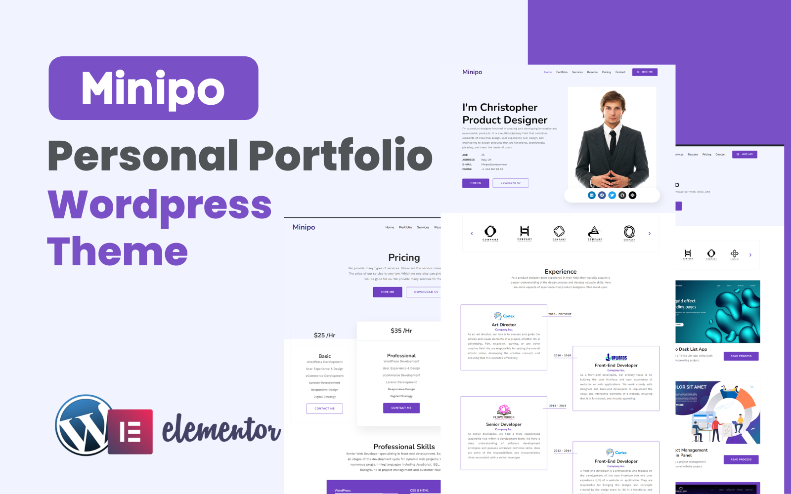 Minipo - Personal Portfolio WordPress Theme