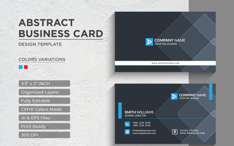Abstract Corporate Business Cards - Corporate Identity Template V.07
