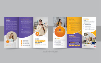 Creative Kids back to school admission or Education trifold brochure design template layout vector