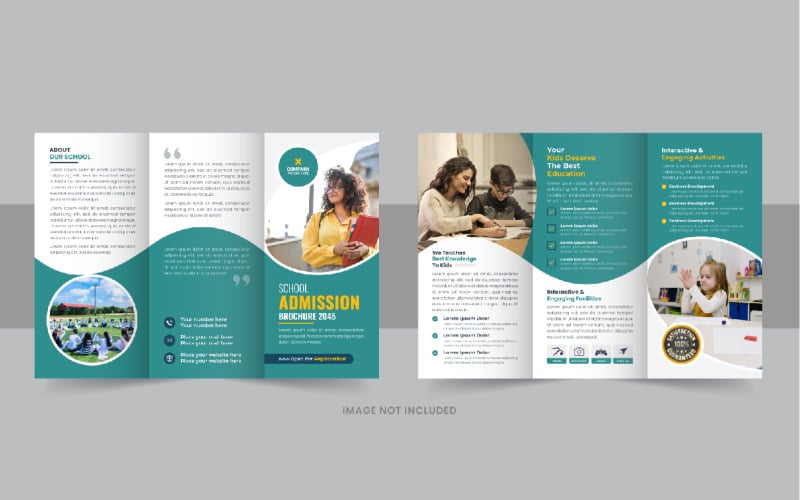Creative Kids back to school admission or Education trifold brochure layout Corporate Identity